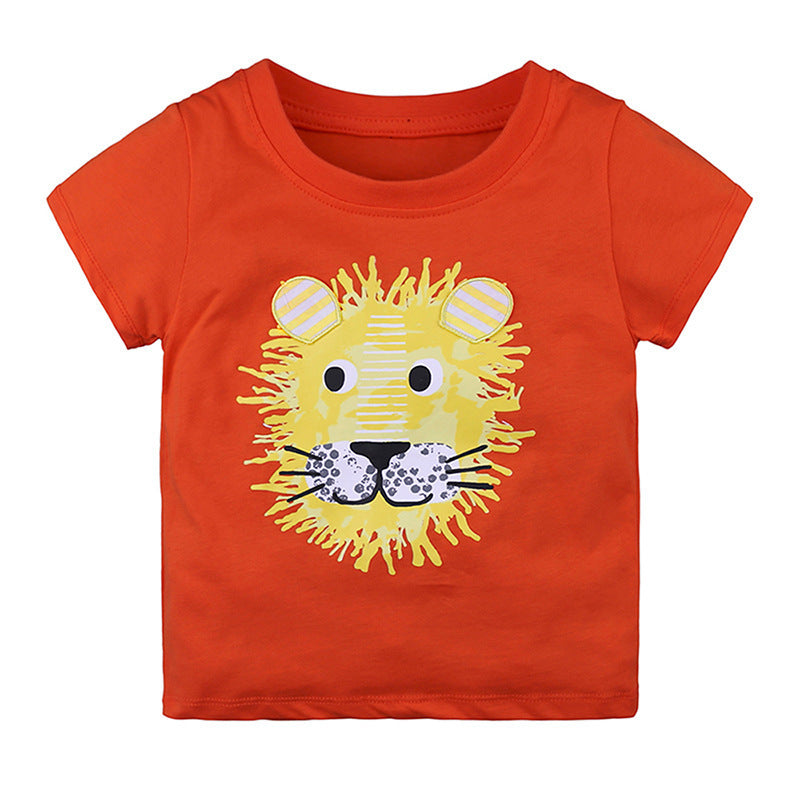 Knitted Cotton Men's And Women's Baby Short-Sleeved T-Shirt
