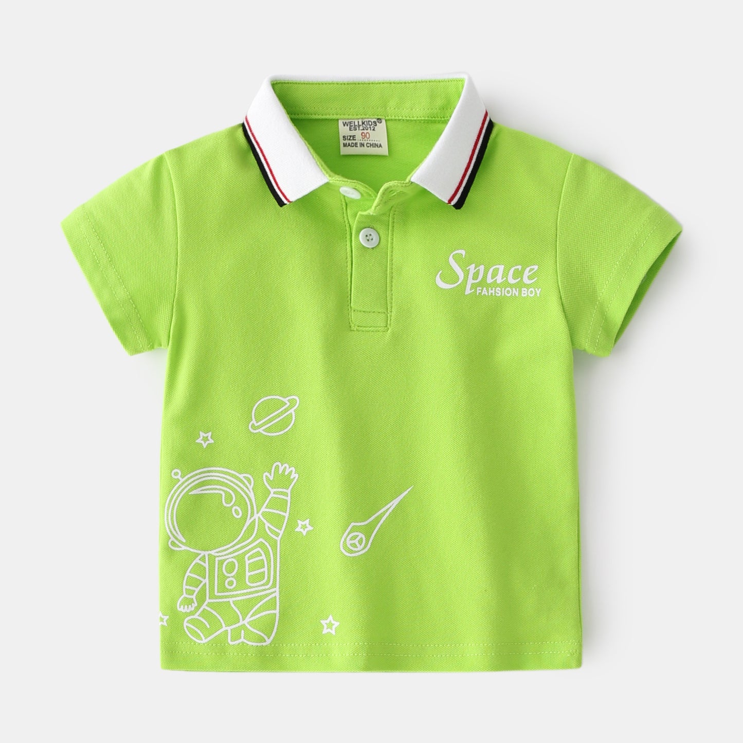 Children's Short Sleeve Top With Lapel Collar
