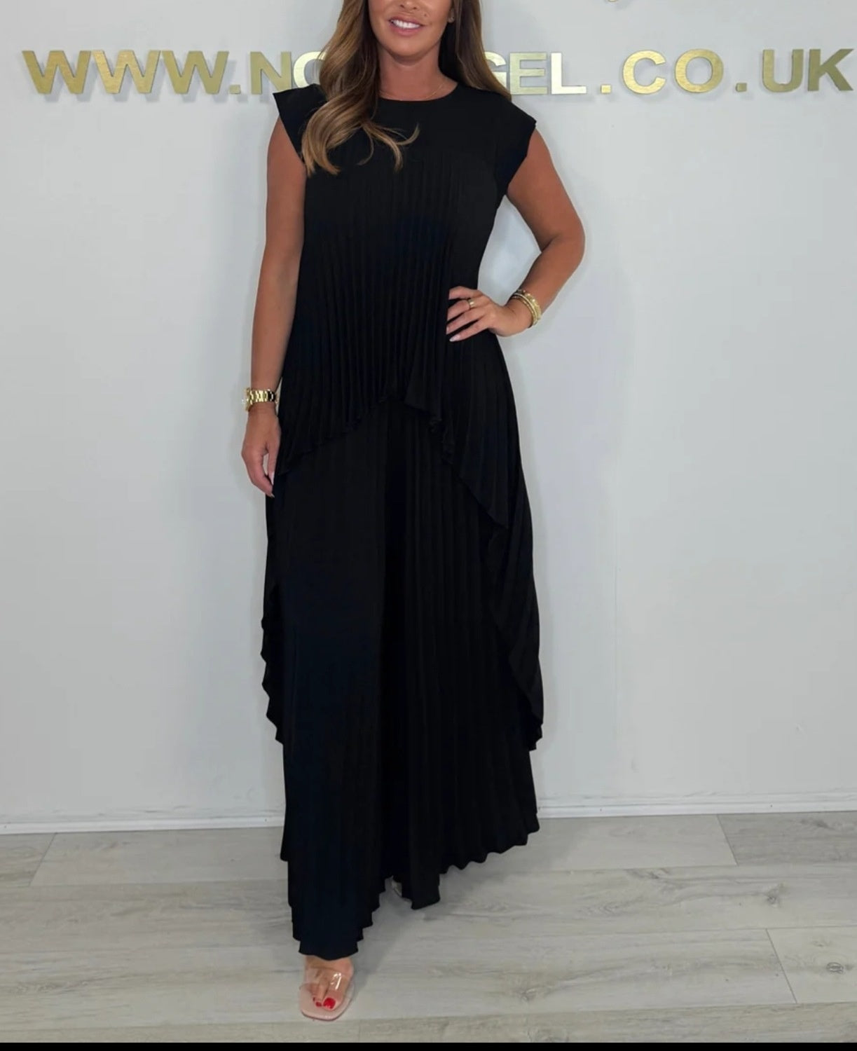 Women's Pleated Suit Short Sleeve