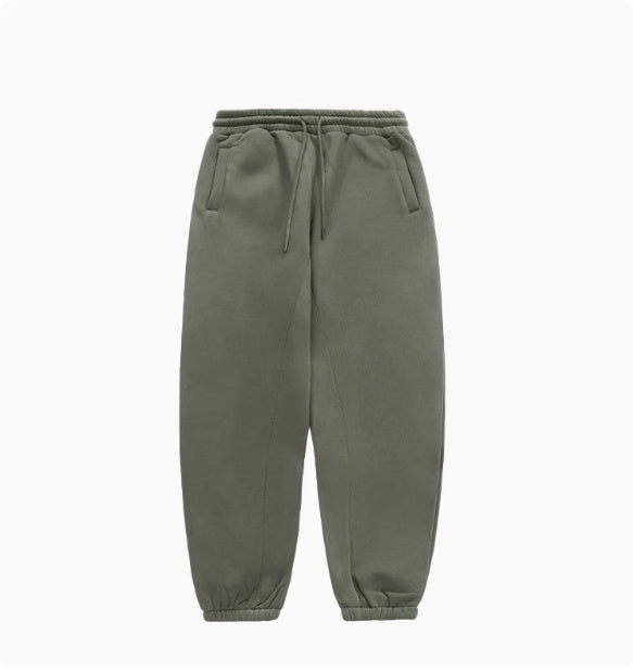 Fleece-lined Thick Hooded Solid Color Hoodie Suit