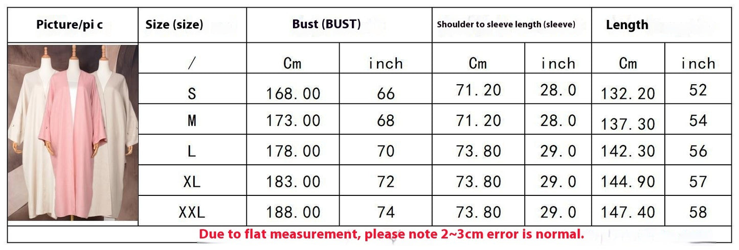 Muslim Elegant Cardigan Embroidered Dress Robe