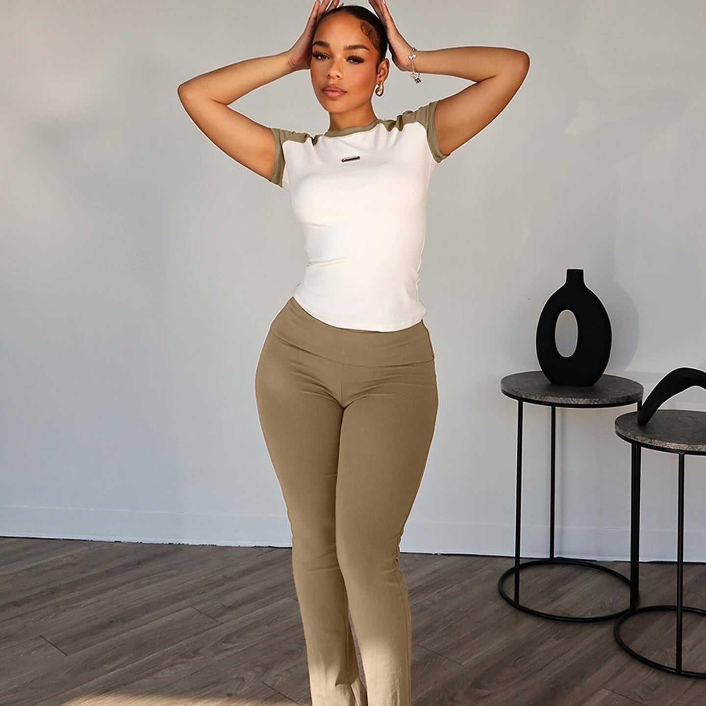 New Women's Clothing Spring And Summer Color Matching Yoga Two-piece Set