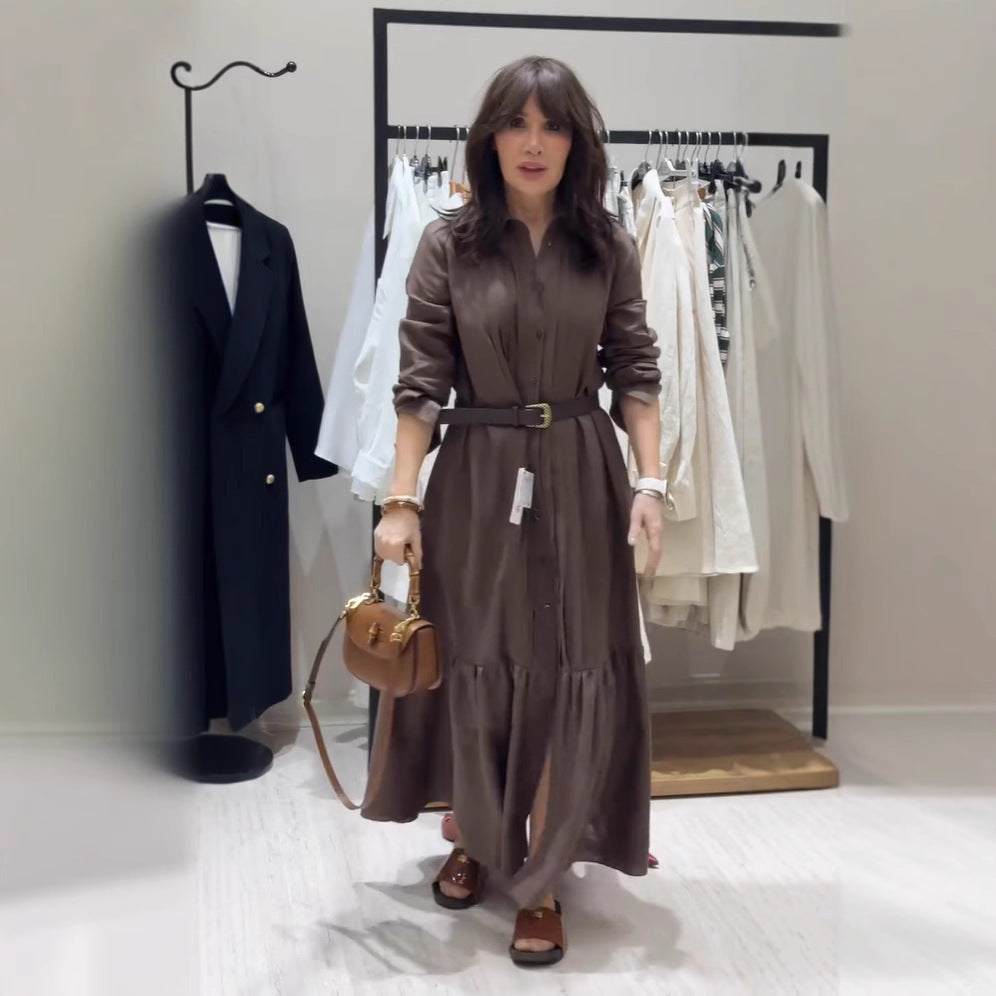 Fashion Personality Female Button Temperament Dress