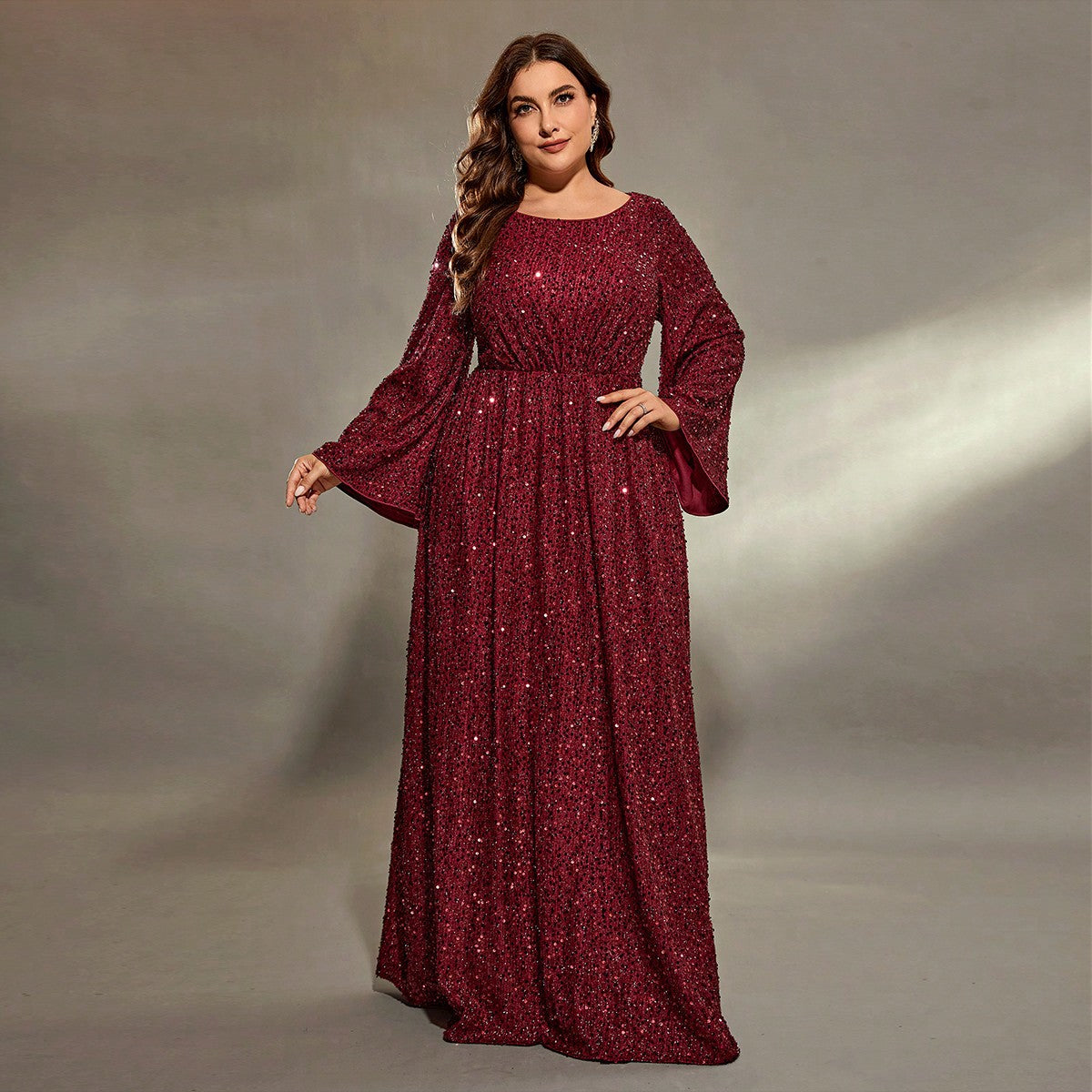 Women's Banquet Extra Large Figure Flattering Sequins Dress