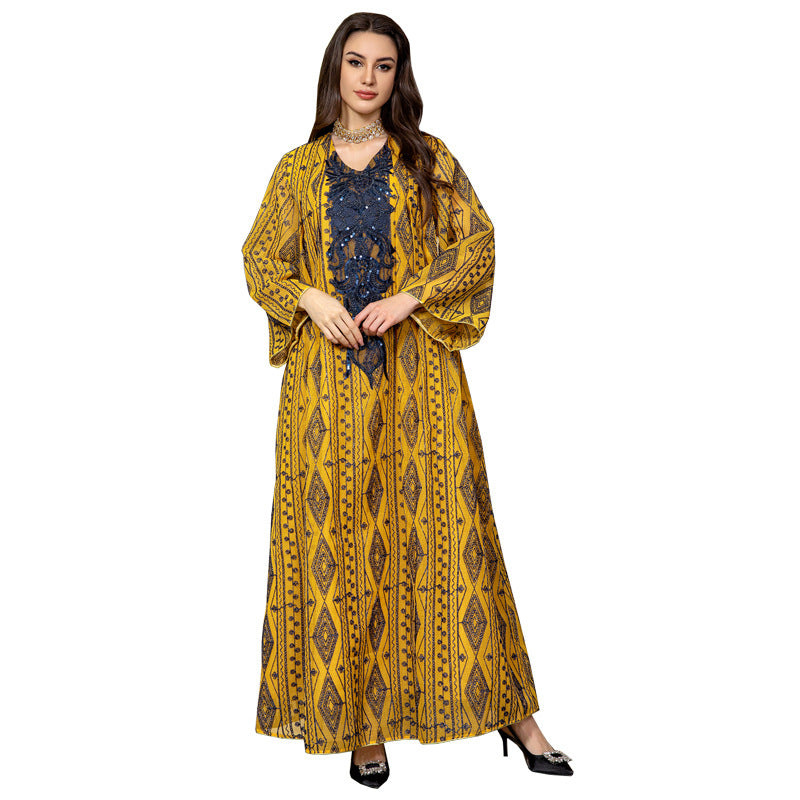 Muslim Saudi Dubai Evening Gown Embroidered Robe