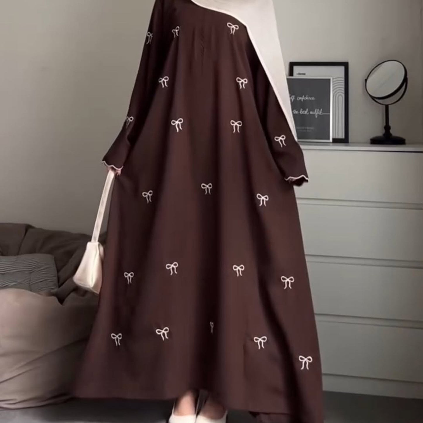 Dubai Middle East Turkey Dubai Bowknot Embroidery Dress