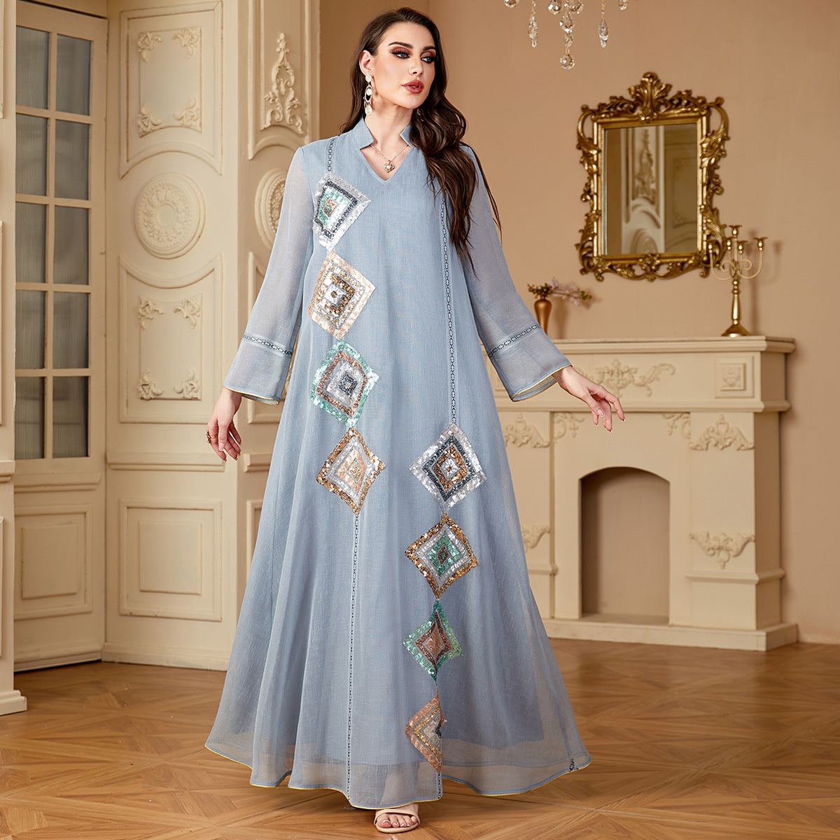 Women's Loose Creative Printed Sequin Dress