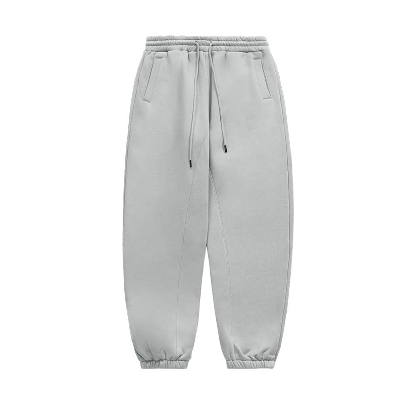 Fleece-lined Thick Hooded Solid Color Hoodie Suit