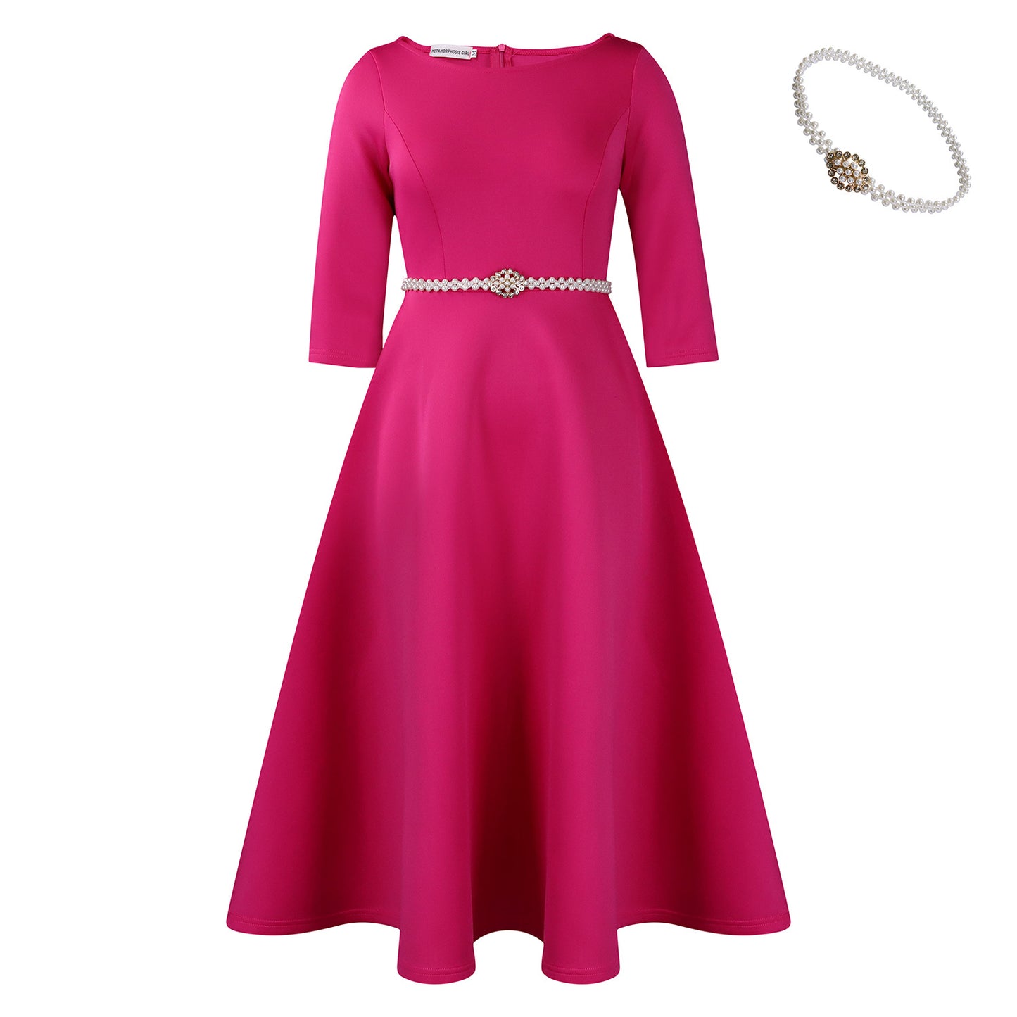 Women's European And American Solid Color Large Swing Skirt Temperament Dress
