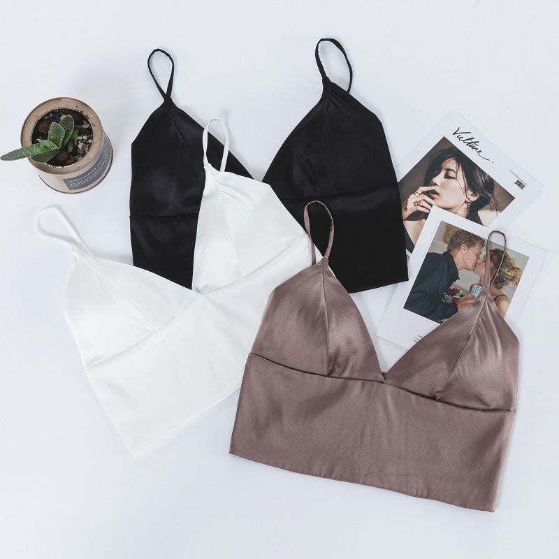 Women's Silk Underwear Seamless Beautiful Back Underwired Bra