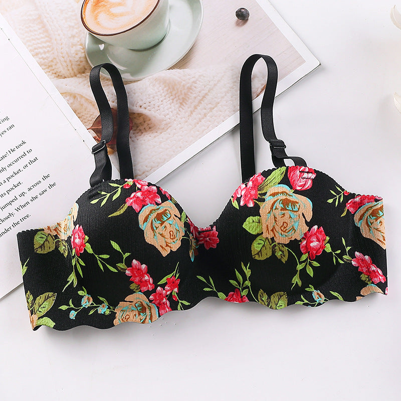 Women's Fashion One Piece Gathered Underwear Without Steel Ring Adjustable Shoulder Straps