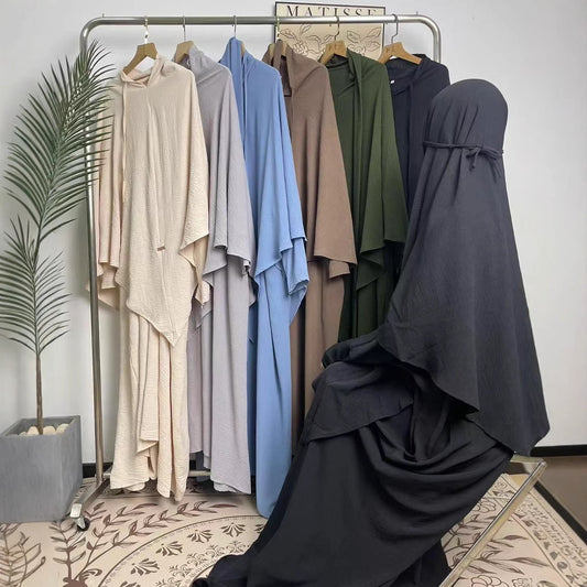 Two-piece Headscarf Suit Muslim Long Dress