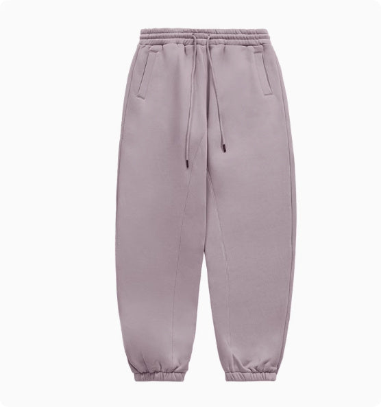 Fleece-lined Thick Hooded Solid Color Hoodie Suit