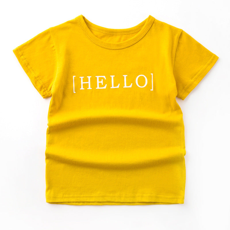 Summer Children's Short-Sleeved Boy T-Shirt Cotton Bottoming Top