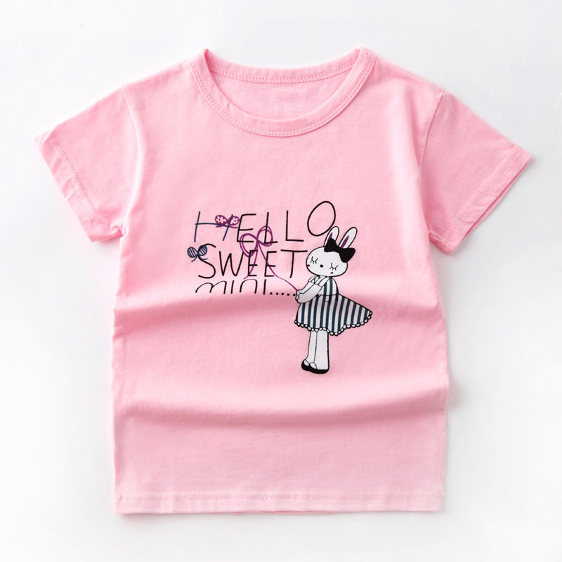 Summer Children's Short-Sleeved Boy T-Shirt Cotton Bottoming Top