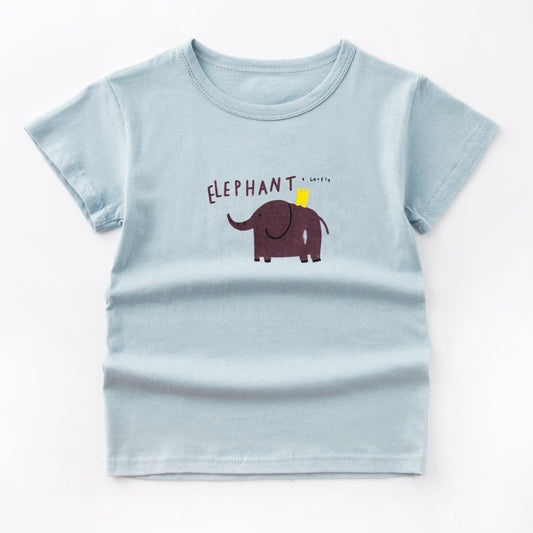 Summer Children's Short-Sleeved Boy T-Shirt Cotton Bottoming Top