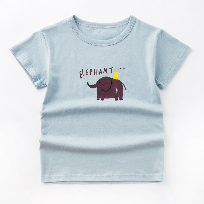 Summer Children's Short-Sleeved Boy T-Shirt Cotton Bottoming Top