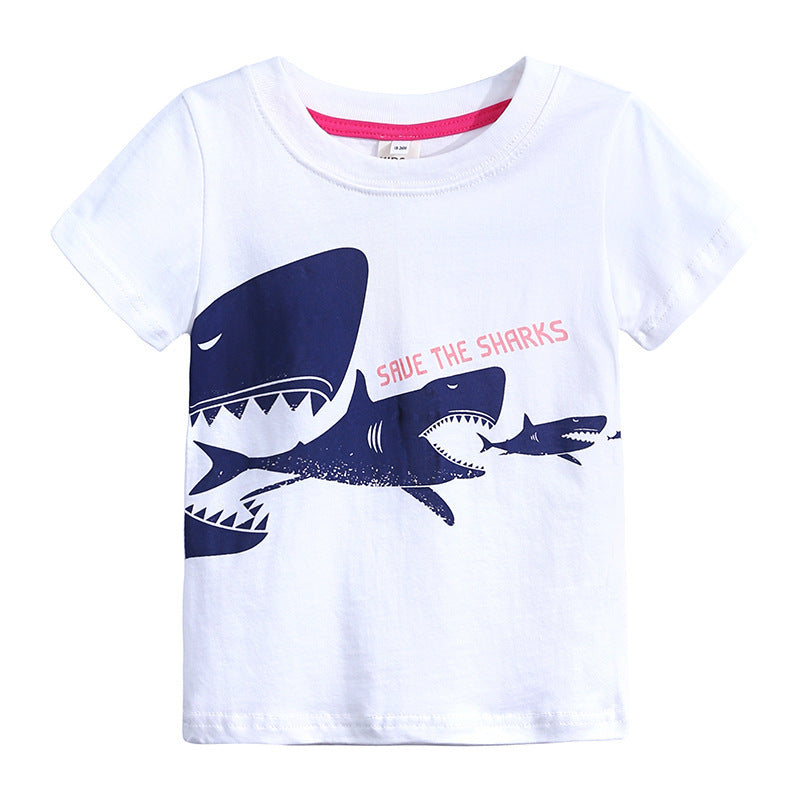 Knitted Cotton Men's And Women's Baby Short-Sleeved T-Shirt