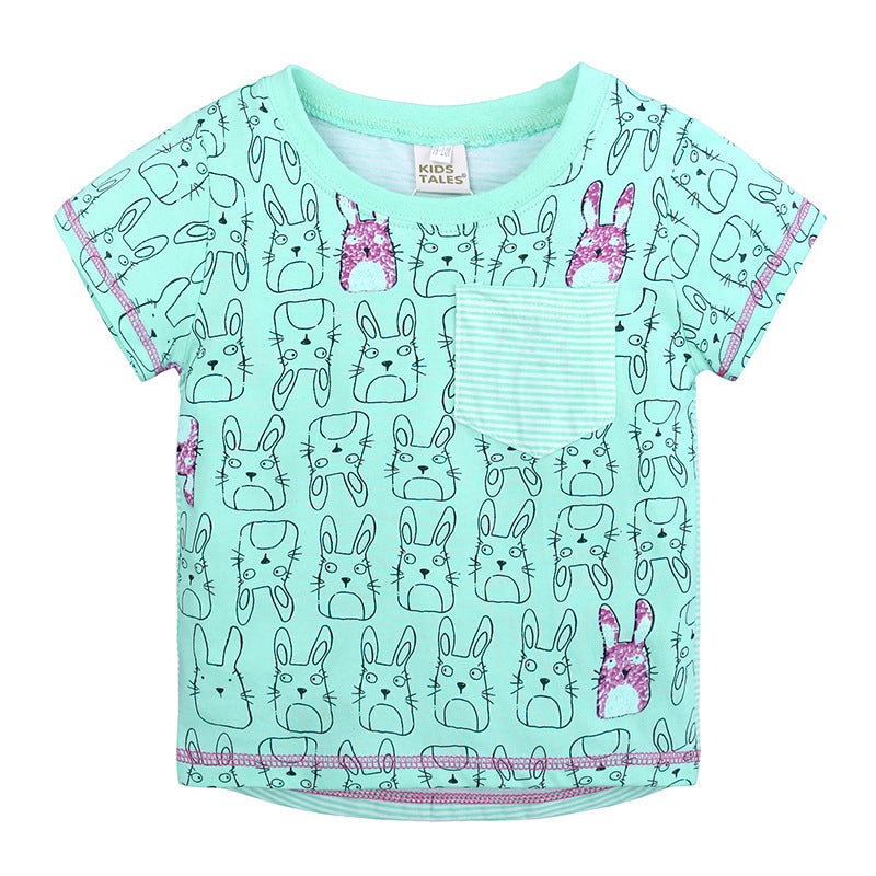 Knitted Cotton Men's And Women's Baby Short-Sleeved T-Shirt