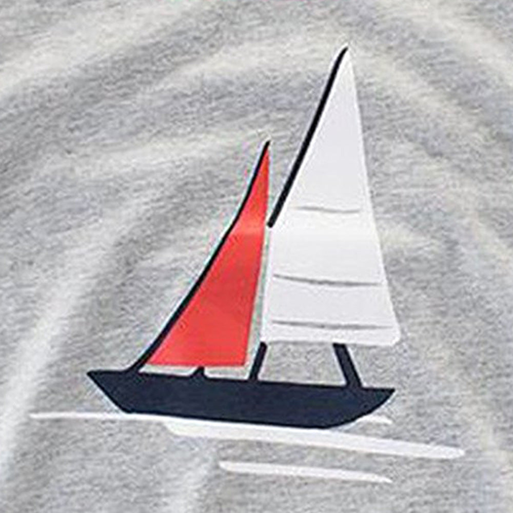 Printed striped cotton two-piece home service