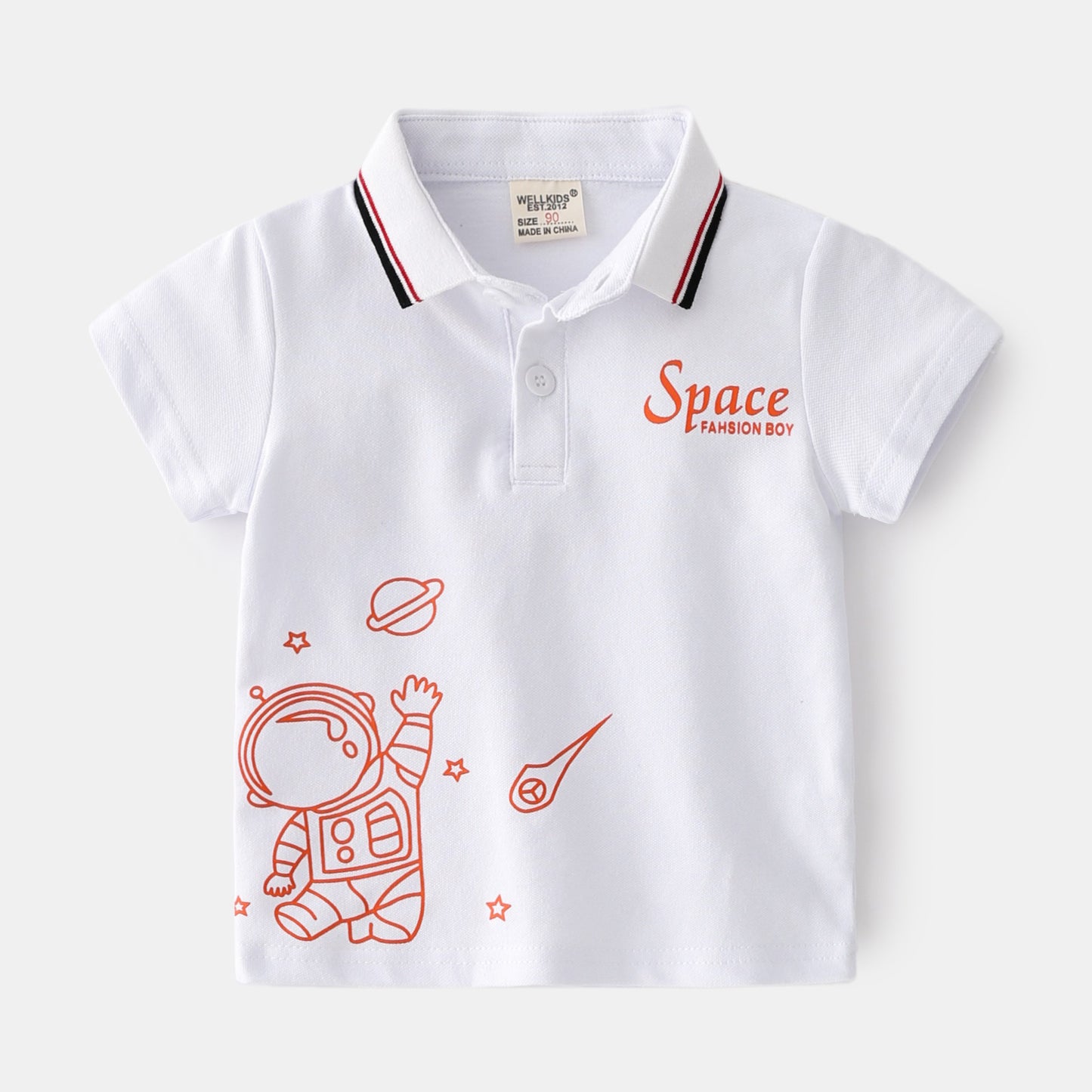 Children's Short Sleeve Top With Lapel Collar