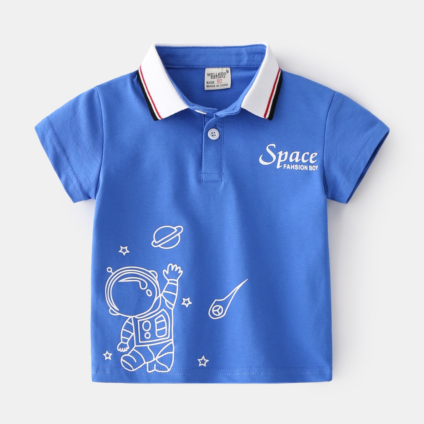 Children's Short Sleeve Top With Lapel Collar