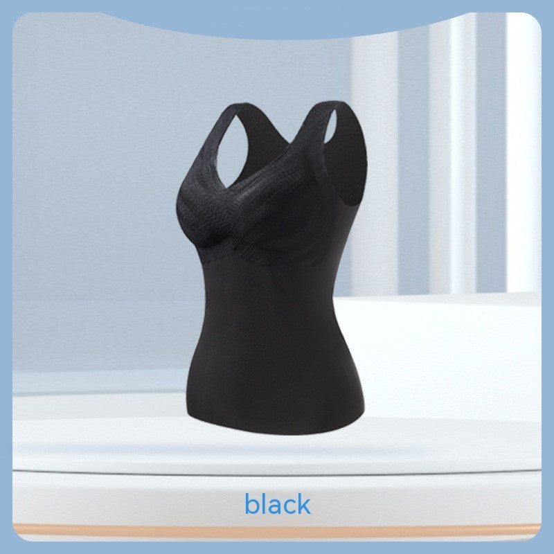 Women's Fashion Traceless Lace V-neck Warm Underwear With Chest Pad
