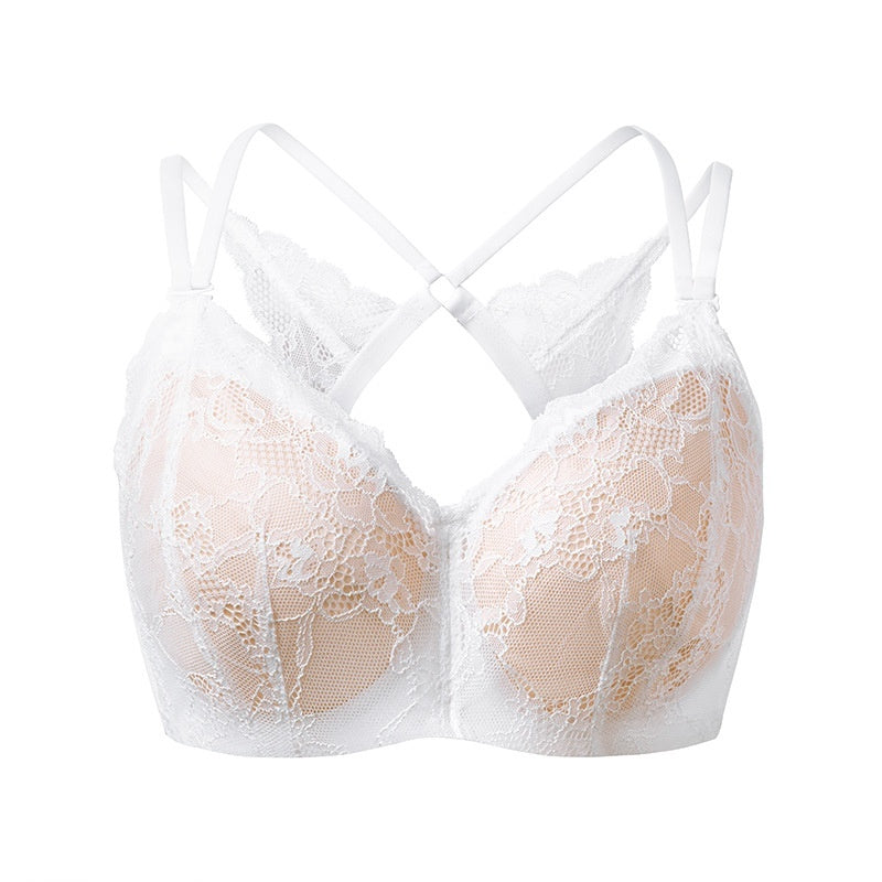 French Lace Big Chest Beauty Back Underwear With Steel Ring