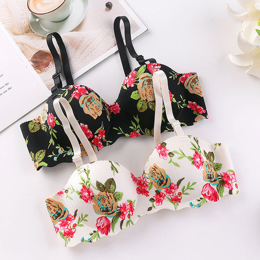 Women's Fashion One Piece Gathered Underwear Without Steel Ring Adjustable Shoulder Straps