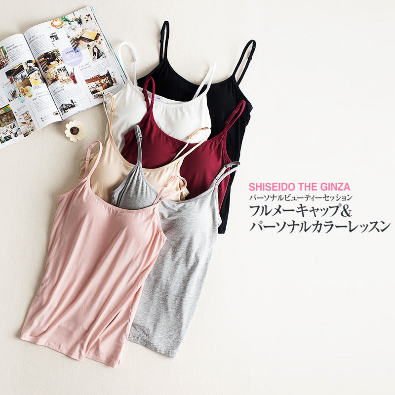 Women's Wear With Chest Pad Underwear Tank Top Mid-length Without Steel Ring