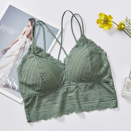 Japanese Seamless Lace Sexy Gathered Beautiful Back Underwear