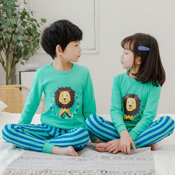 SEA GREEN LION PRINTED KIDS WEAR