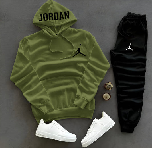 GREEN COLOR JORDAN HODDIE TROUSER TRACKSUIT