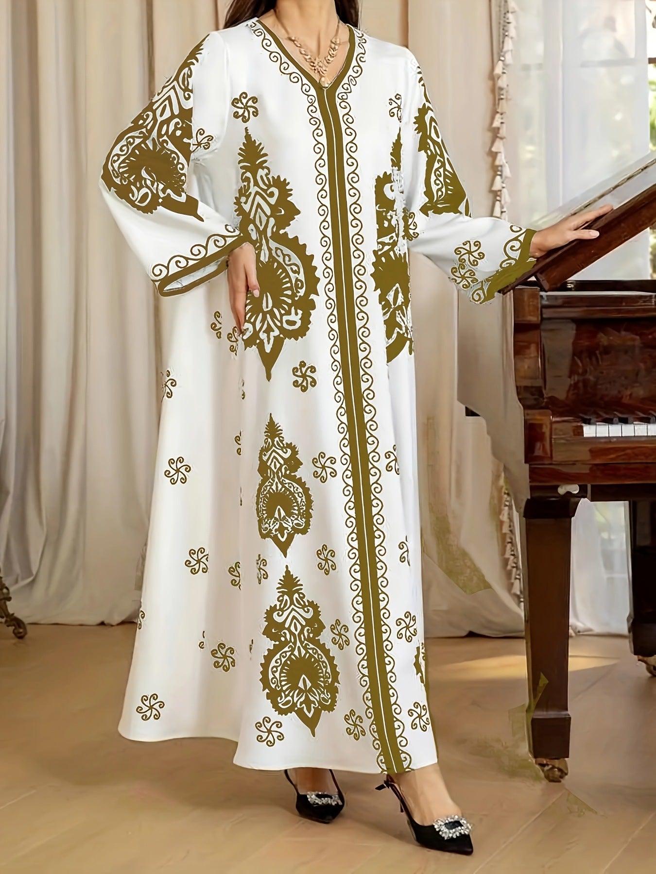 Dubai Turkey Indonesia Travel Bronzing Gown Dress