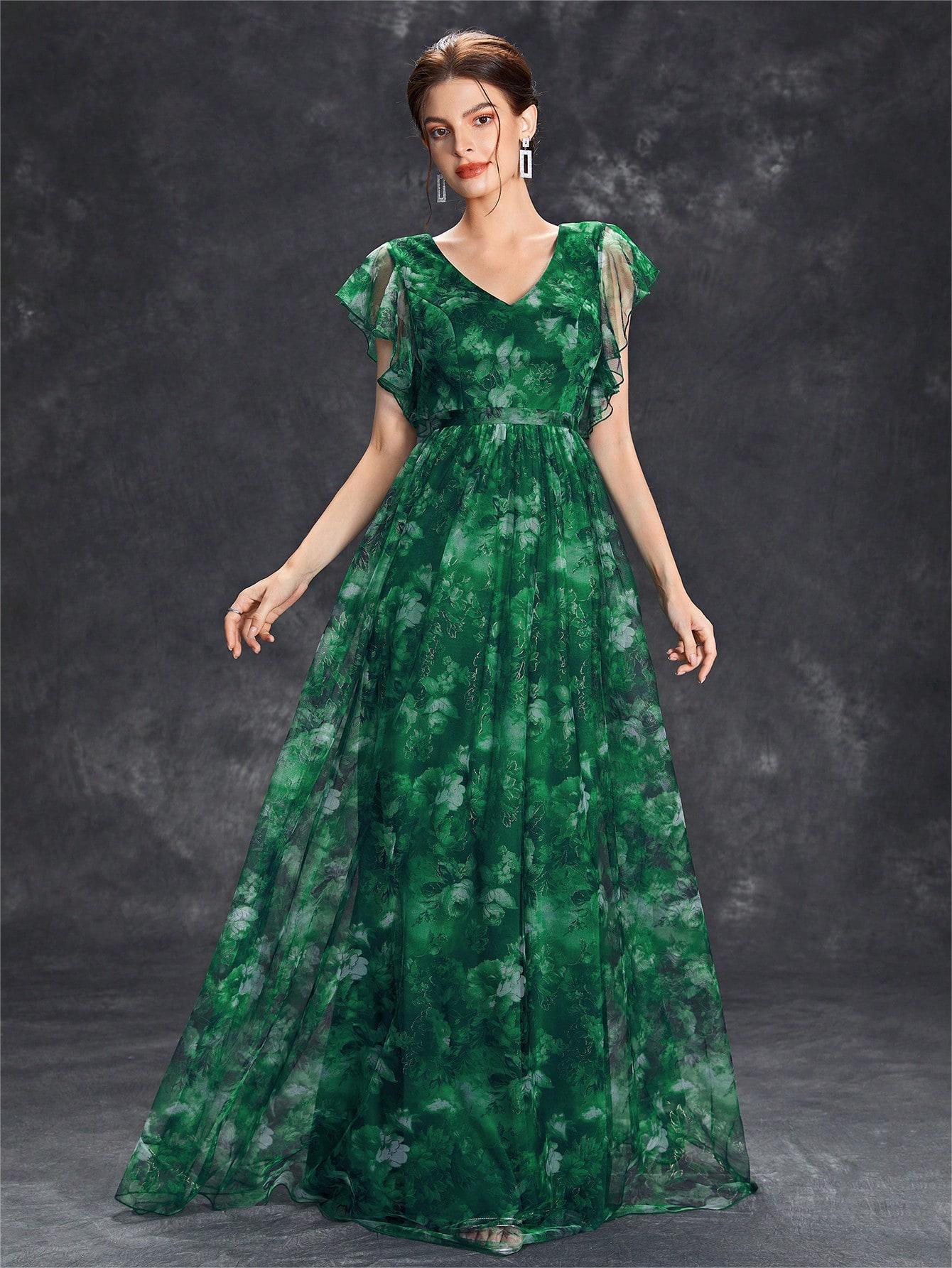 Ruffled Swing Graduation Season Dance Dress