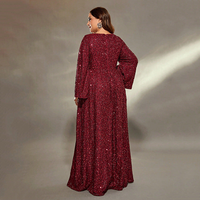 Women's Banquet Extra Large Figure Flattering Sequins Dress
