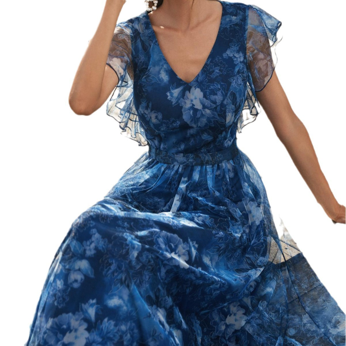 Ruffled Swing Graduation Season Dance Dress