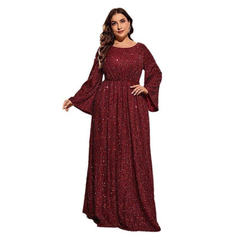 Women's Banquet Extra Large Figure Flattering Sequins Dress