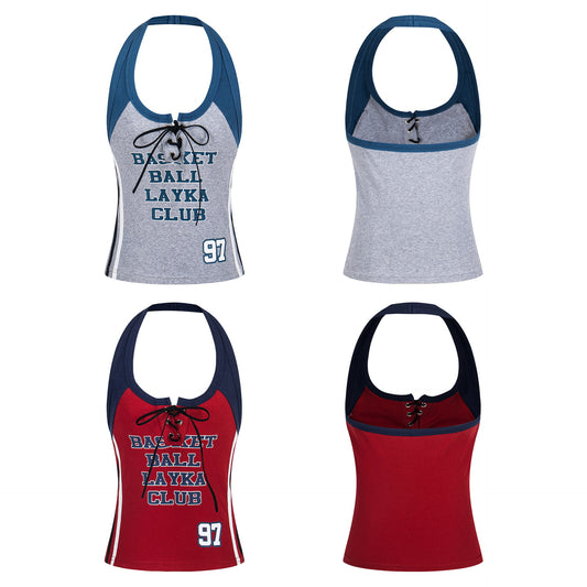 Retro High-grade Niche Design Hot Girl Wear Slimming Women's Halter Vest
