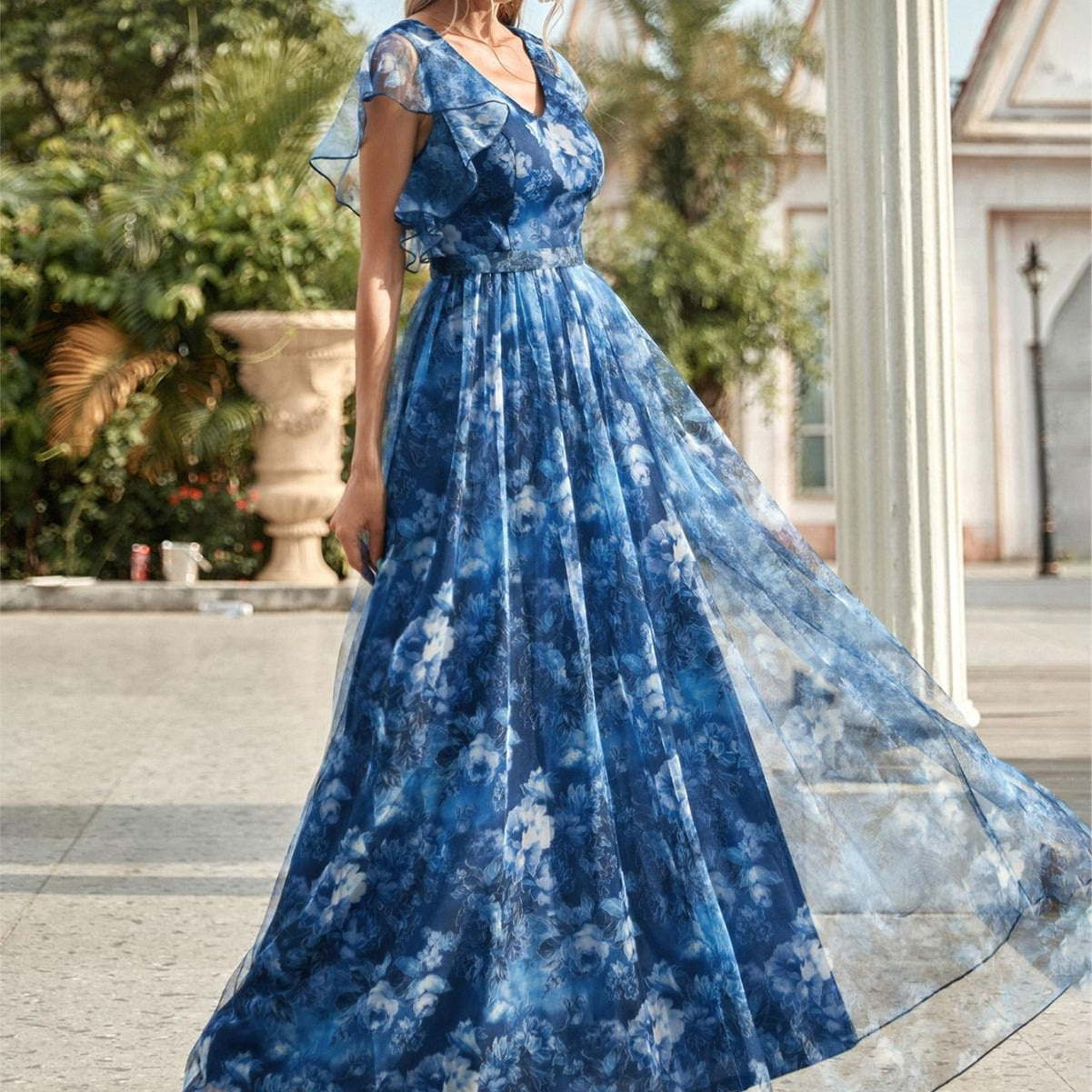 Ruffled Swing Graduation Season Dance Dress