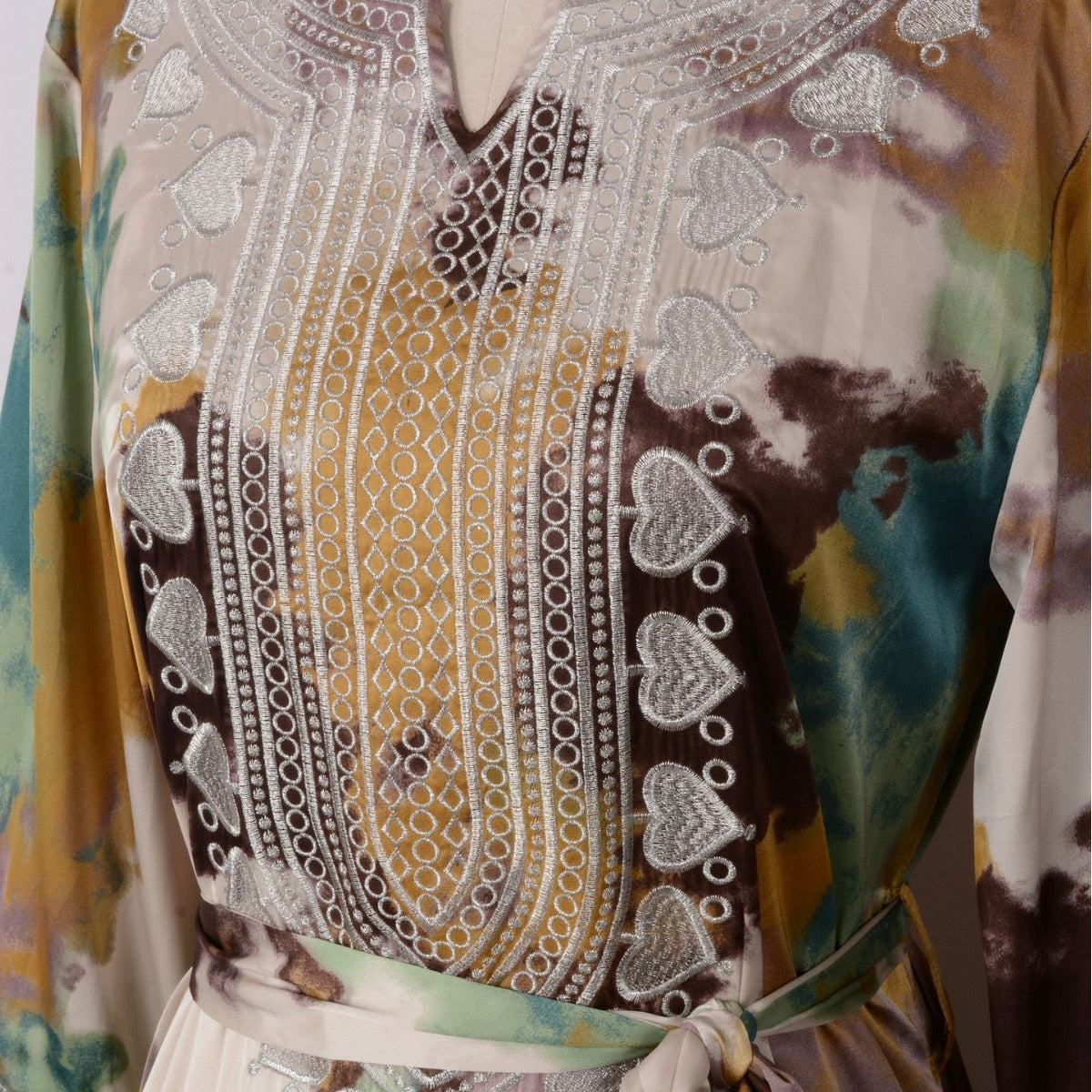 Women's Printed Embroidered Large Swing Muslim Dress