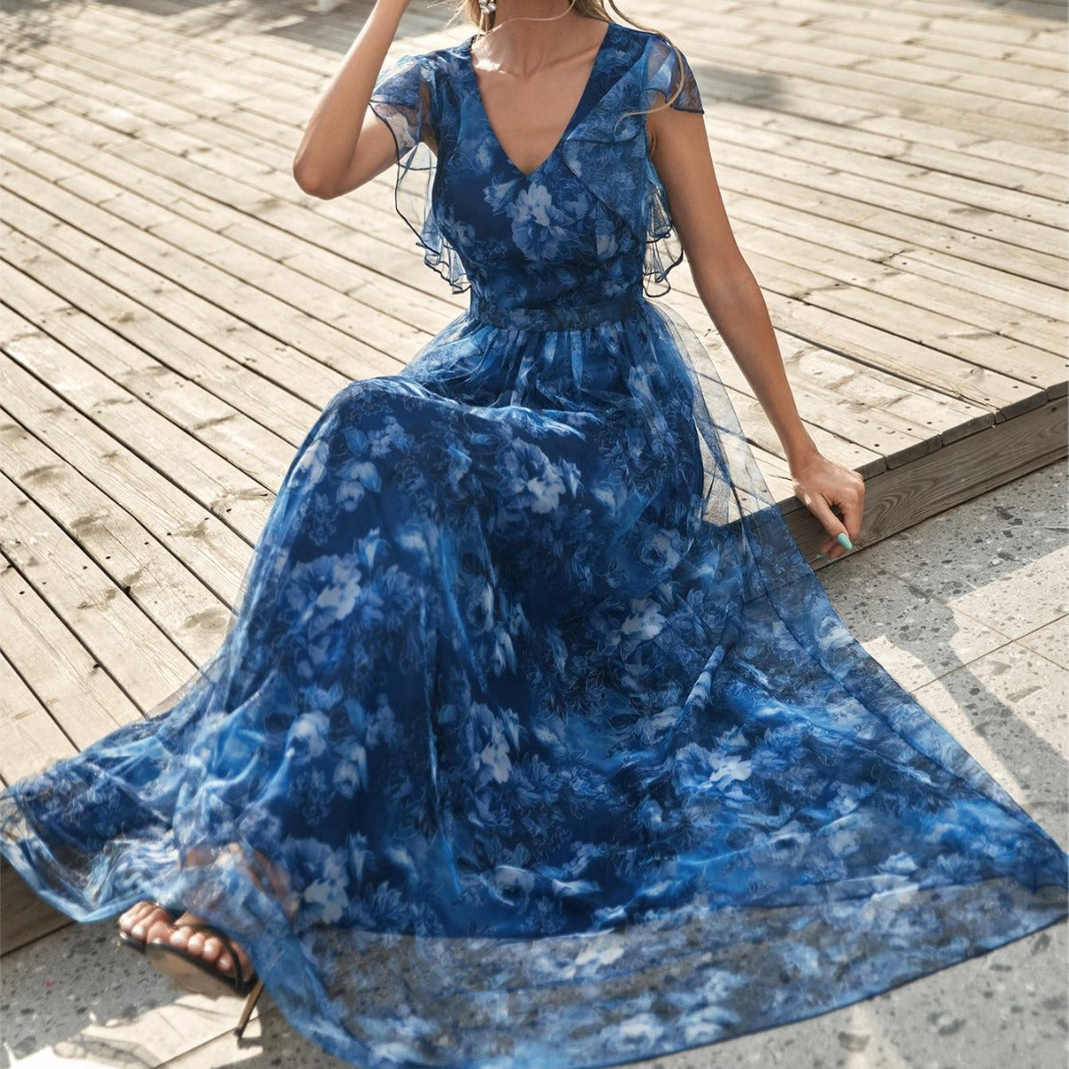 Ruffled Swing Graduation Season Dance Dress