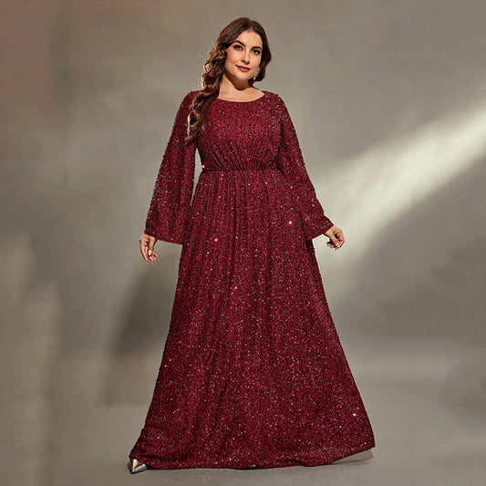 Women's Banquet Extra Large Figure Flattering Sequins Dress