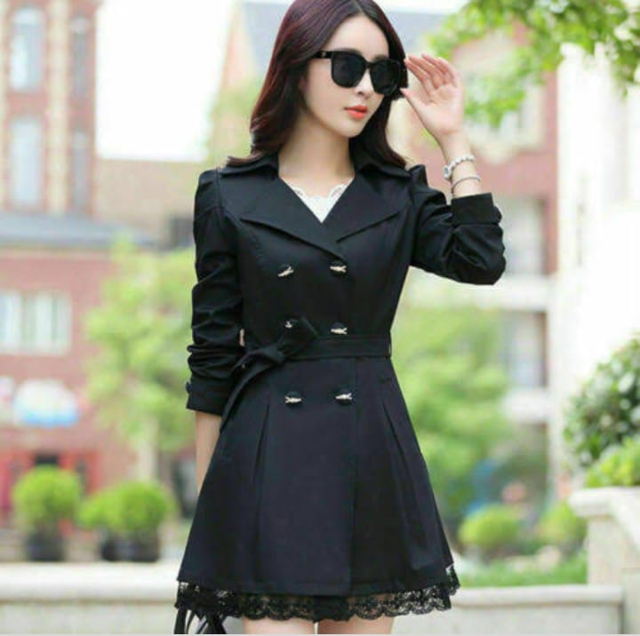 Women lapel casual long  fleece coat