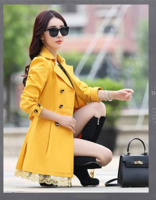 Women lapel casual long  fleece coat