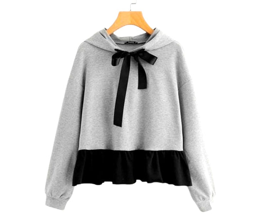 WOMEN FRILL STYLE HOODIES WINTER