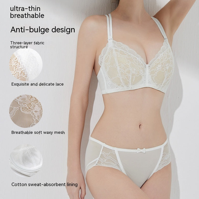 French Lace Big Chest Beauty Back Underwear With Steel Ring