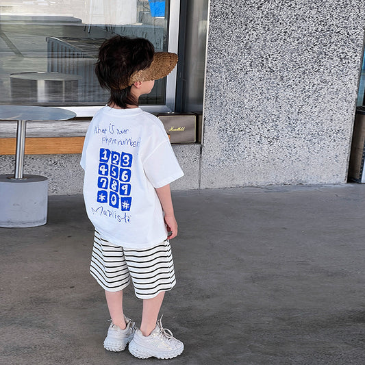 Boys' Back Number Printed Half Sleeve