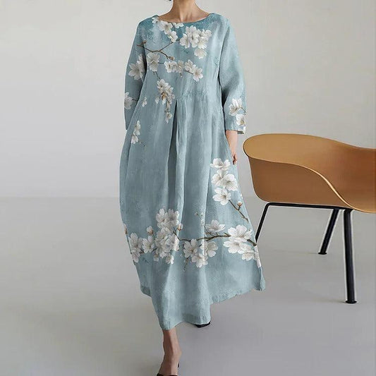 Women's Loose Round Neck Fashion Printed Dress
