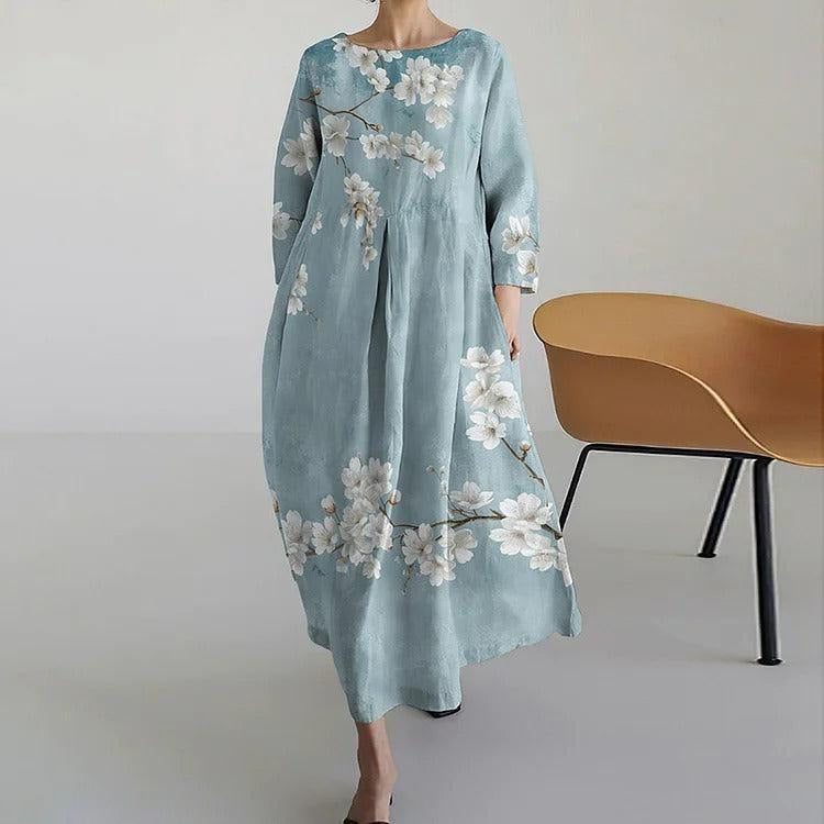Women's Loose Round Neck Fashion Printed Dress